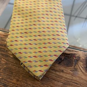 Vintage authentic Hermès tie heavy silk gold tone pre owned